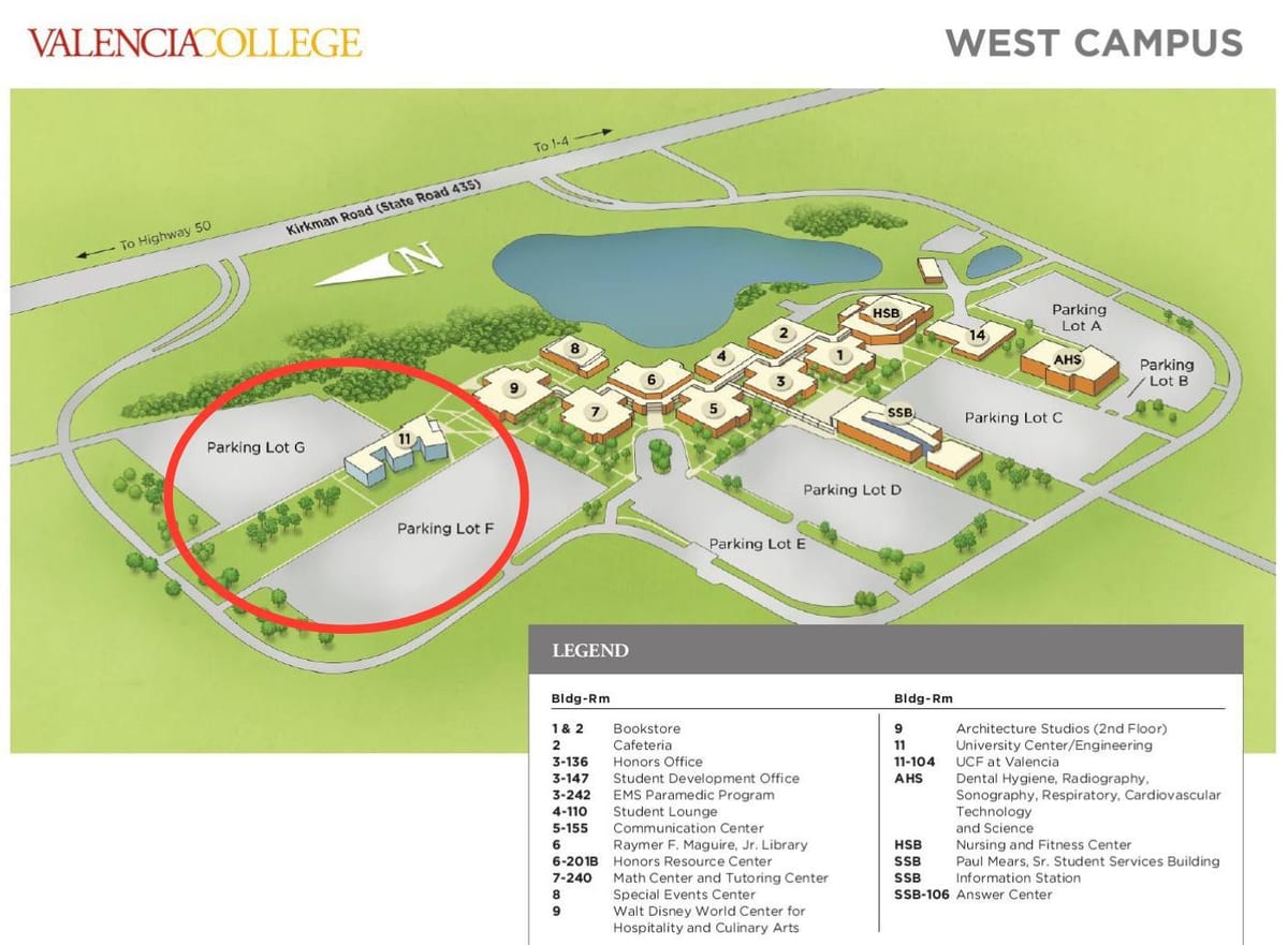 Valencia college barat peta kampus